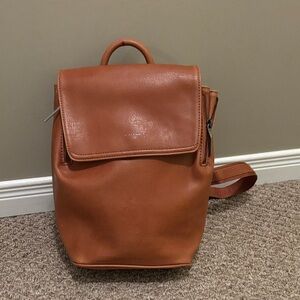 Matt and Nat Tan Leather-like  Backpack Mid Size
